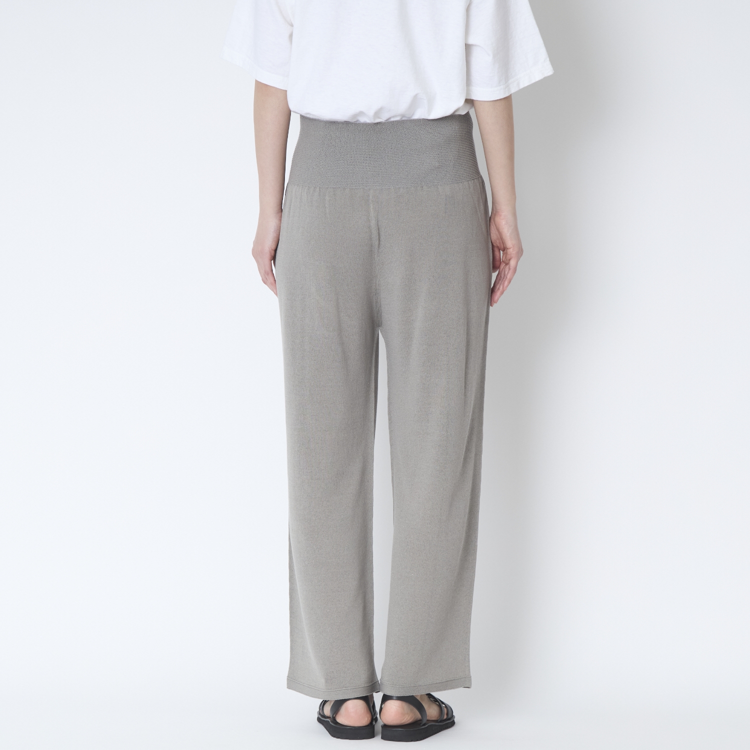 SAIFUKU/のびるニットパンツ ワイドタイプ　綿麻